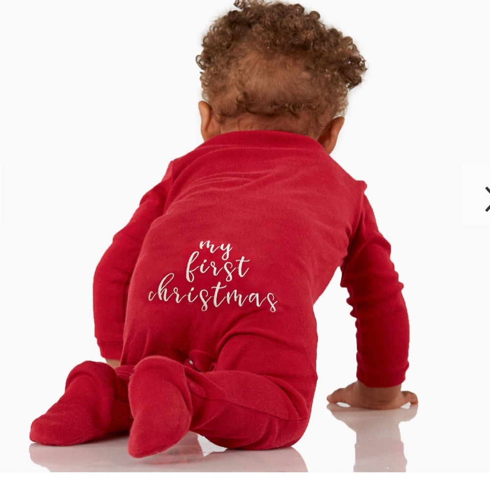 Red 'My First Christmas' Baby Onesie
